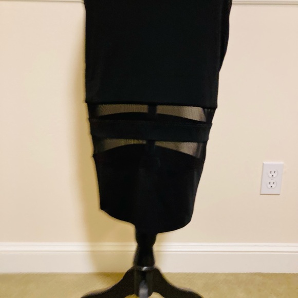 ALEXANDER WANG BLACK MESH STRIPE PENCIL SKIRT - Picture 5 of 8